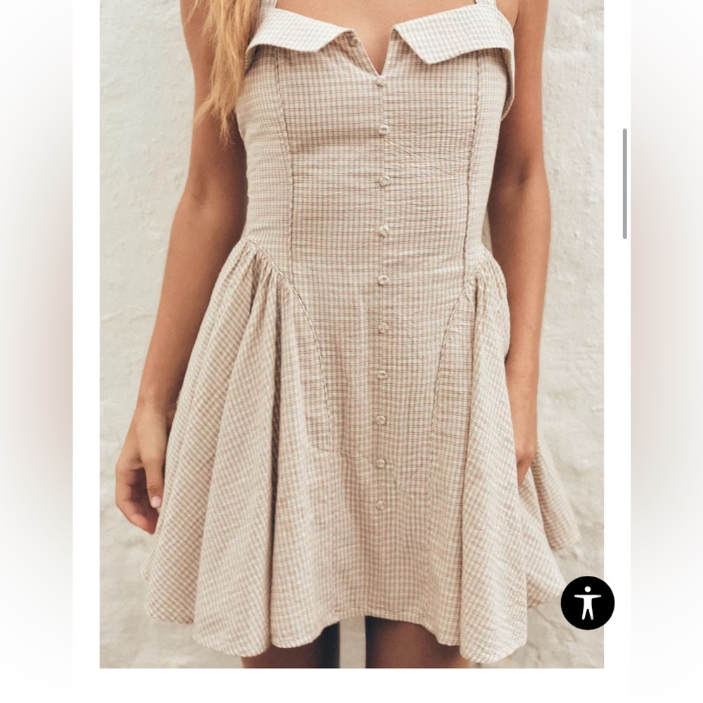 Zara plaid dress large NWT